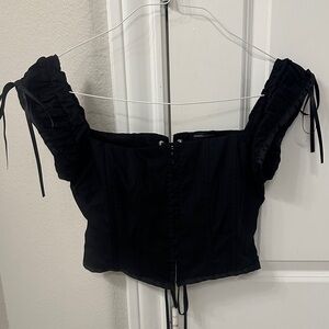 Kendall & Kylie Black Corset Blouse